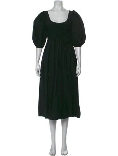 Pre-owned Ciao Lucia Square Neckline Midi Length Dress In Black