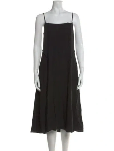 Pre-owned Ciao Lucia Square Neckline Midi Length Dress In Black