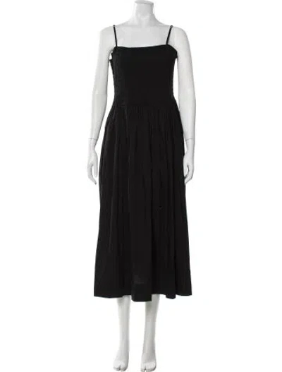 Pre-owned Ciao Lucia Square Neckline Midi Length Dress In Black