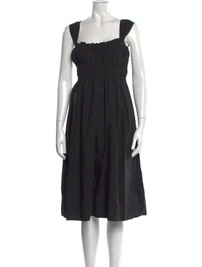 Pre-owned Ciao Lucia Square Neckline Midi Length Dress In Black