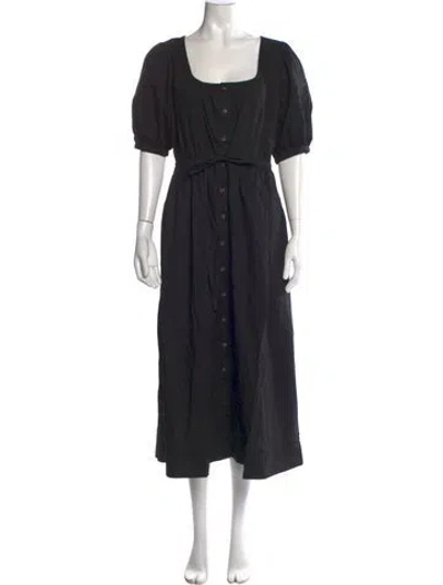 Pre-owned Ciao Lucia Square Neckline Midi Length Dress In Black