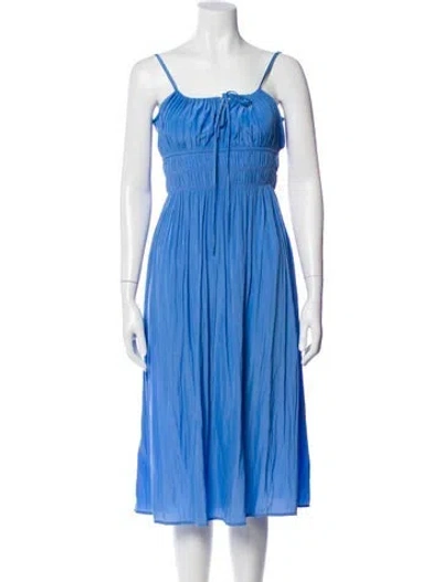 Pre-owned Ciao Lucia Square Neckline Midi Length Dress In Blue