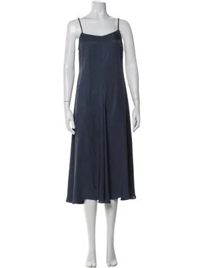 Pre-owned Ciao Lucia Square Neckline Midi Length Dress In Blue