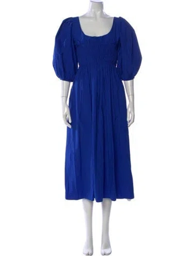 Pre-owned Ciao Lucia Square Neckline Midi Length Dress In Blue