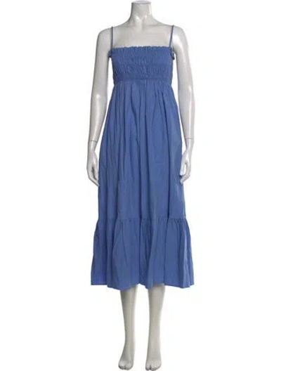 Pre-owned Ciao Lucia Square Neckline Midi Length Dress In Blue