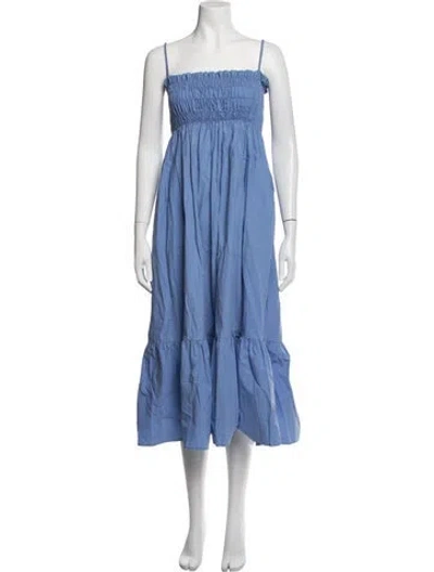 Pre-owned Ciao Lucia Square Neckline Midi Length Dress In Blue