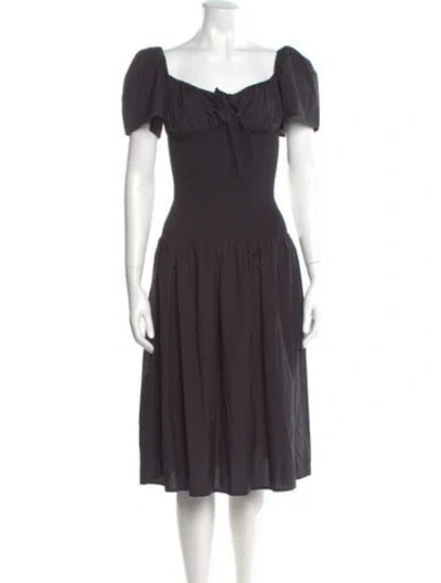 Pre-owned Ciao Lucia Square Neckline Midi Length Dress In Gray