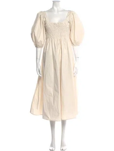 Pre-owned Ciao Lucia Square Neckline Midi Length Dress In Neutral