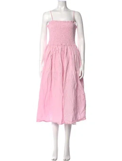 Pre-owned Ciao Lucia Square Neckline Midi Length Dress In Pink