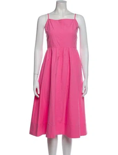 Pre-owned Ciao Lucia Square Neckline Midi Length Dress In Pink