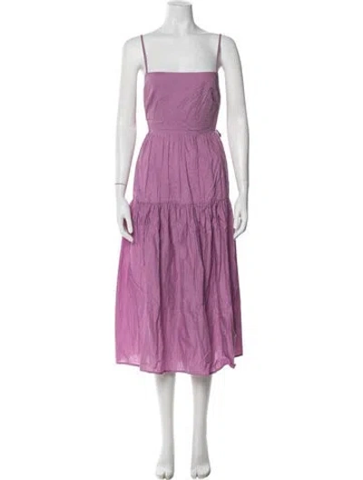 Pre-owned Ciao Lucia Square Neckline Midi Length Dress In Purple