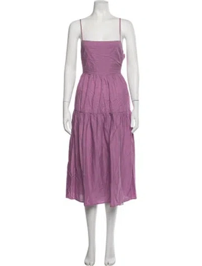 Pre-owned Ciao Lucia Square Neckline Midi Length Dress In Purple