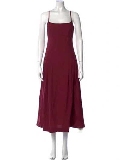 Pre-owned Ciao Lucia Square Neckline Midi Length Dress W/ Tags In Burgundy