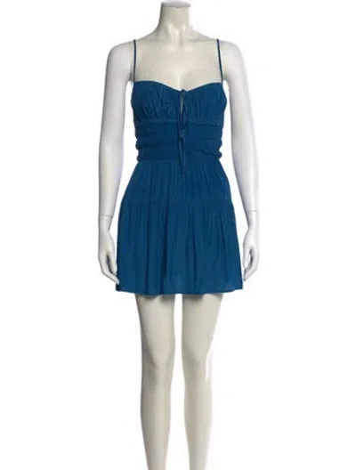 Pre-owned Ciao Lucia Square Neckline Mini Dress In Blue