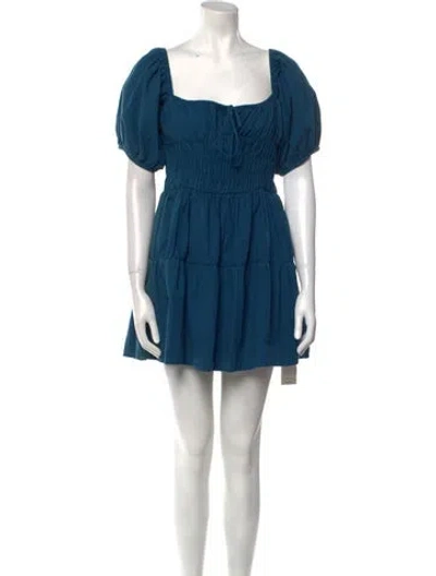 Pre-owned Ciao Lucia Square Neckline Mini Dress In Blue
