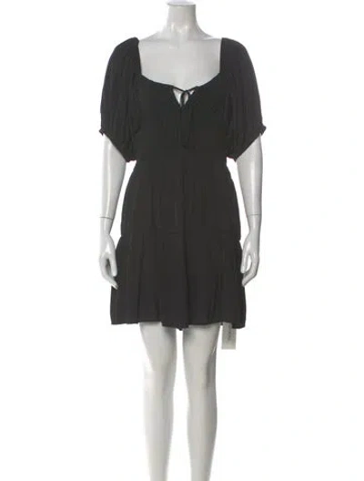 Pre-owned Ciao Lucia Square Neckline Mini Dress In Gray
