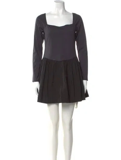 Pre-owned Ciao Lucia Square Neckline Mini Dress In Gray