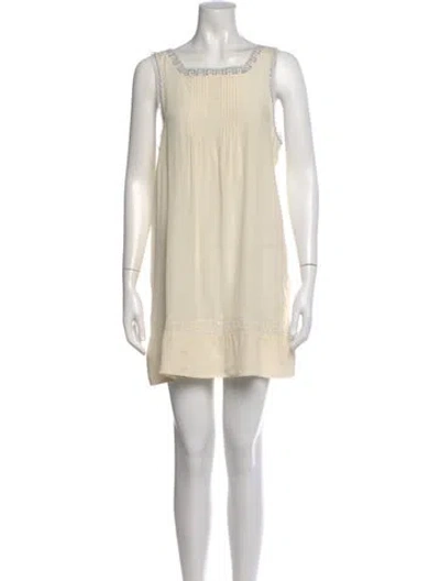 Pre-owned Ciao Lucia Square Neckline Mini Dress In Neutral