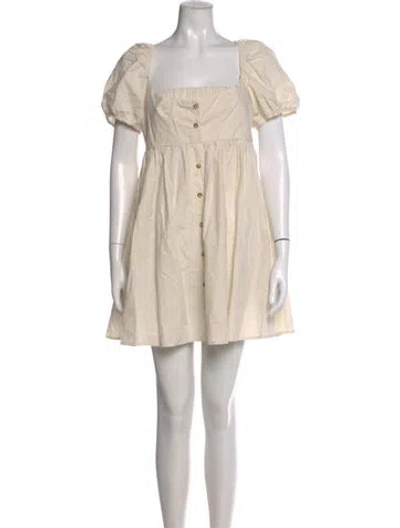 Pre-owned Ciao Lucia Square Neckline Mini Dress In Neutral