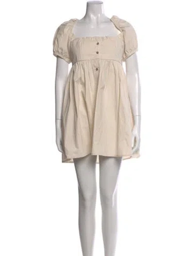 Pre-owned Ciao Lucia Square Neckline Mini Dress In Neutral