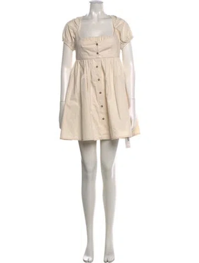 Pre-owned Ciao Lucia Square Neckline Mini Dress In Neutrals