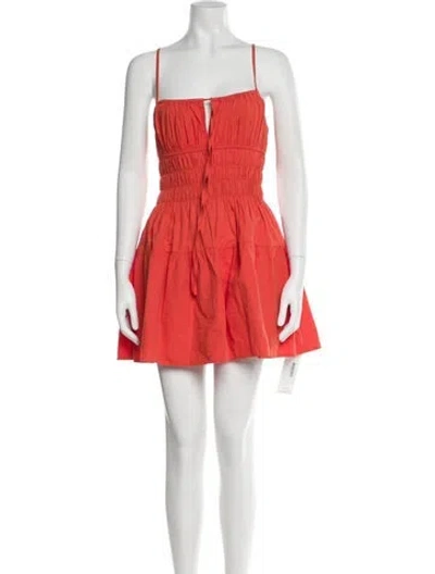 Pre-owned Ciao Lucia Square Neckline Mini Dress In Orange
