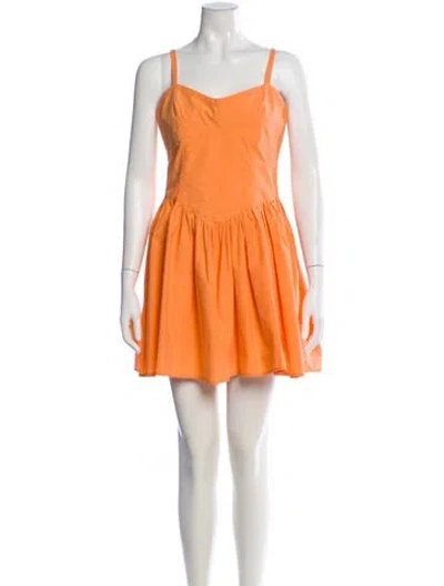 Pre-owned Ciao Lucia Square Neckline Mini Dress In Orange