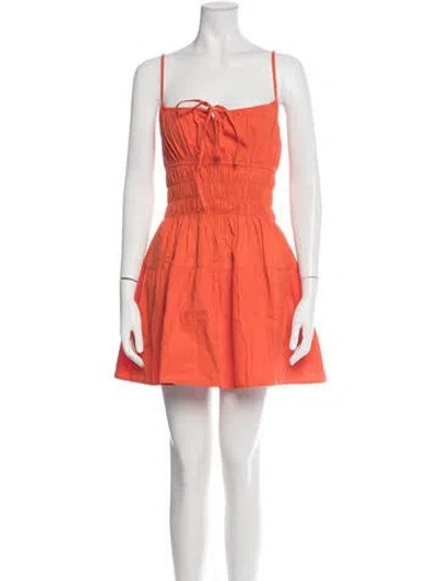 Pre-owned Ciao Lucia Square Neckline Mini Dress In Orange