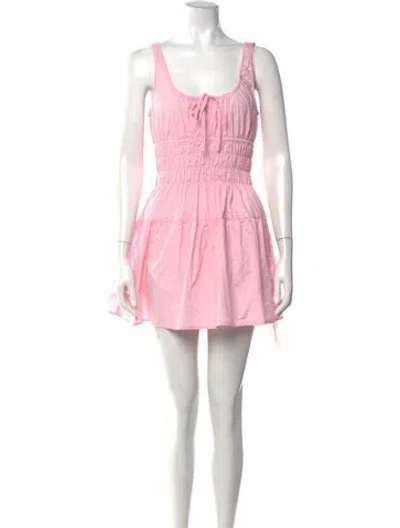 Pre-owned Ciao Lucia Square Neckline Mini Dress In Pink