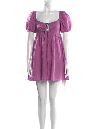 Pre-owned Ciao Lucia Square Neckline Mini Dress In Purple