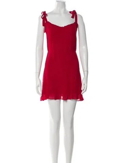 Pre-owned Ciao Lucia Square Neckline Mini Dress In Red