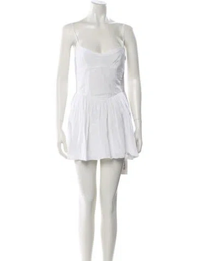 Pre-owned Ciao Lucia Square Neckline Mini Dress In White
