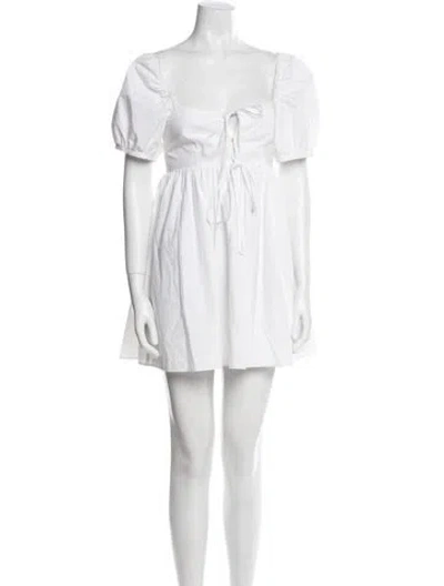 Pre-owned Ciao Lucia Square Neckline Mini Dress In White
