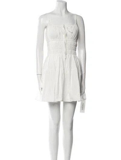 Pre-owned Ciao Lucia Square Neckline Mini Dress In White