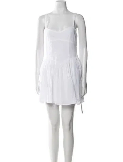 Pre-owned Ciao Lucia Square Neckline Mini Dress In White