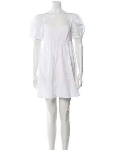 Pre-owned Ciao Lucia Square Neckline Mini Dress In White