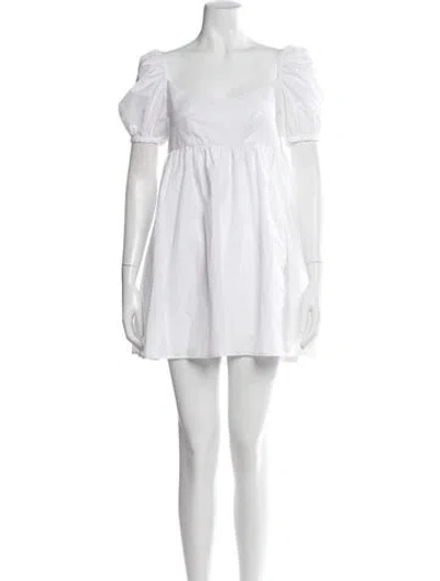 Pre-owned Ciao Lucia Square Neckline Mini Dress In White