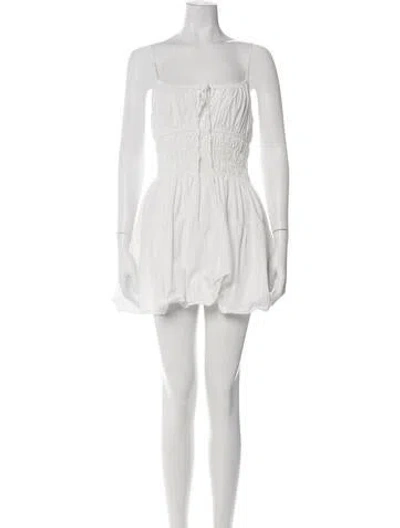Pre-owned Ciao Lucia Square Neckline Mini Dress In White