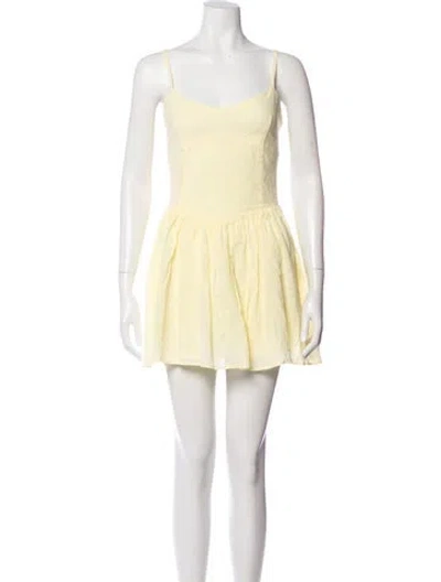 Pre-owned Ciao Lucia Square Neckline Mini Dress In Yellow