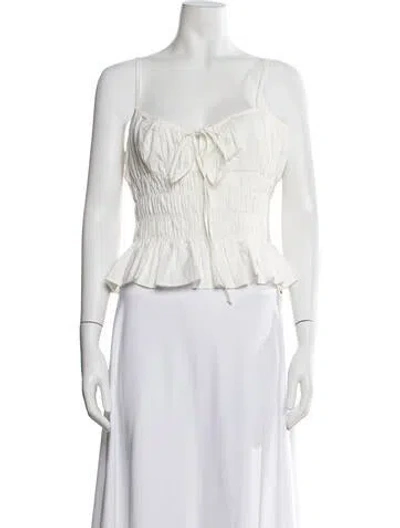 Pre-owned Ciao Lucia Square Neckline Sleeveless Blouse In White