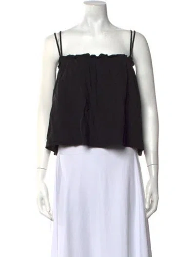 Pre-owned Ciao Lucia Square Neckline Sleeveless Crop Top In Black