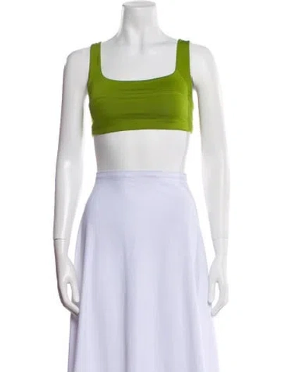 Pre-owned Ciao Lucia Square Neckline Sleeveless Crop Top In Green