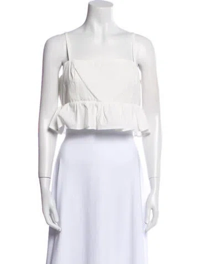 Pre-owned Ciao Lucia Square Neckline Sleeveless Crop Top In White