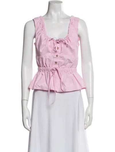 Pre-owned Ciao Lucia Square Neckline Sleeveless Crop Top In White