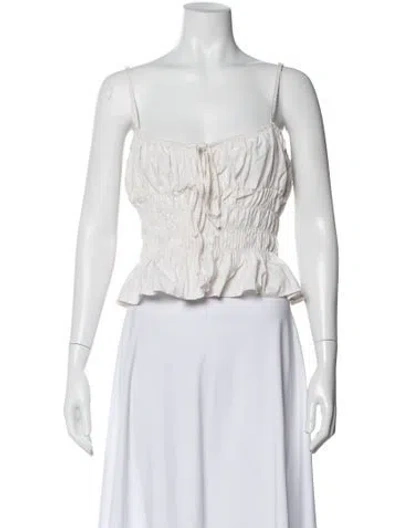 Pre-owned Ciao Lucia Square Neckline Sleeveless Crop Top In White