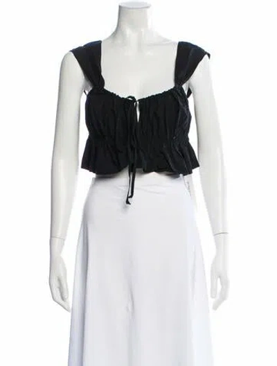 Pre-owned Ciao Lucia Square Neckline Sleeveless Crop Top In White
