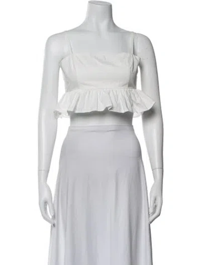 Pre-owned Ciao Lucia Square Neckline Sleeveless Crop Top In White