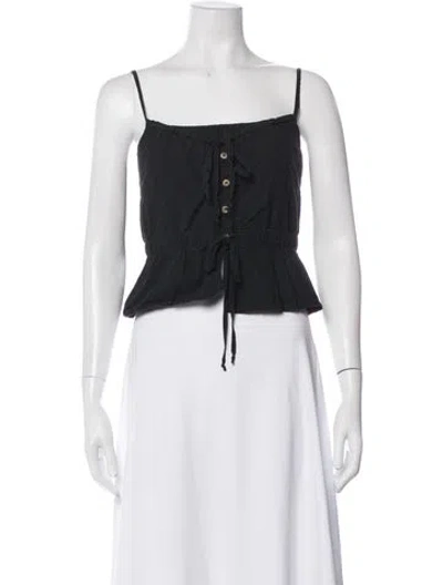 Pre-owned Ciao Lucia Square Neckline Sleeveless Crop Top In White