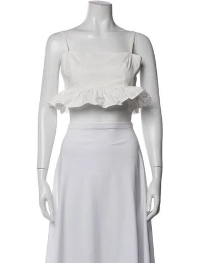Pre-owned Ciao Lucia Square Neckline Sleeveless Crop Top In White