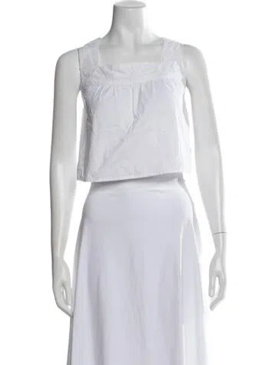 Pre-owned Ciao Lucia Square Neckline Sleeveless Crop Top In White